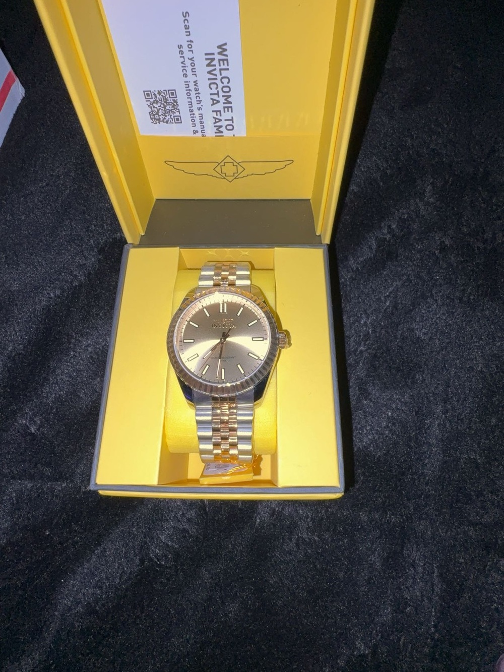 Invicta Two-Tone Gold Silver Men's Bracelet Watch